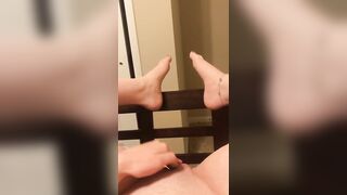 Fingering myself while showing my feet