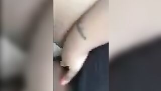 Exposed BBW Latina Fingers Her Pussy