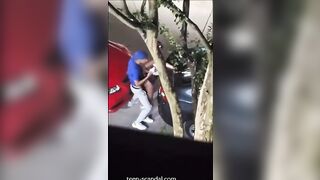 street fucking and pissing with a giant cock