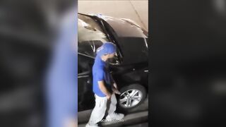 street fucking and pissing with a giant cock