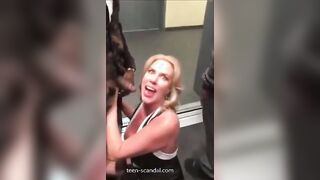 party wife sucking in the elevator