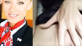 stewardess between two roads