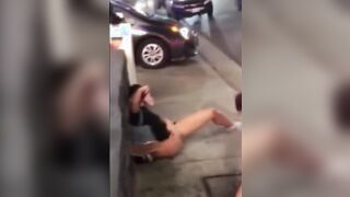 2 Drunk Girls Pissing in the Street