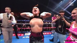 flashing her boobs on live television