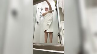 Chubby juice in the shower