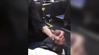 cumshot on the subway