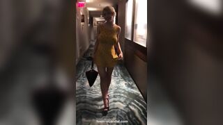 business woman in the hotel