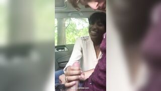 happy cumshot in car