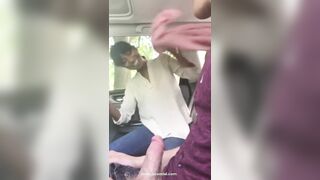 happy cumshot in car